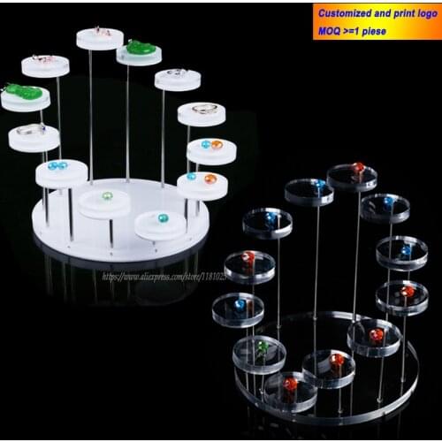 High Quality 7- Layer Round Jewelry Display Rack Shelf Ring Showing Stand Pendant Holder Earring Desktop Showcase
