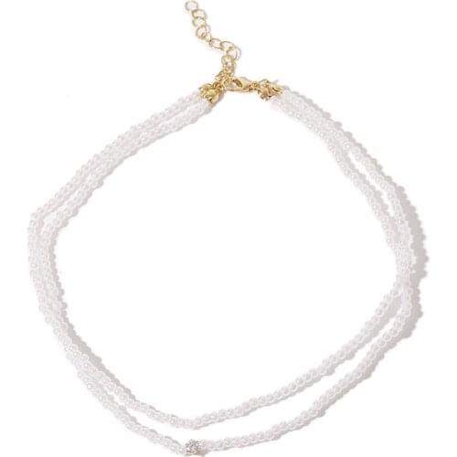 South Korean Imitation Pearl 2021 New Light Luxury Temperament Fairy Fashion Womens Neck Chain Clavicle Chain Choker