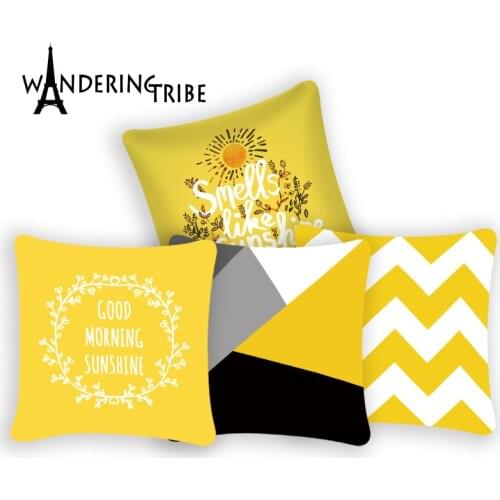 Yellow Pillow Cover Pineapple Leaf Sofa Decorative Cushion Cover Throw Pillow Nordic Geometric Funda Cojin 45*45 Home Decor