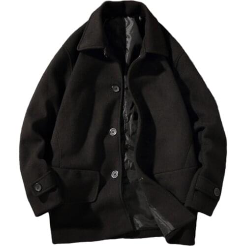 Winter Wool Overcoat Men High-Quality Coat Casual Slim Collar Wool Coat Mens Trench Coat 5XL