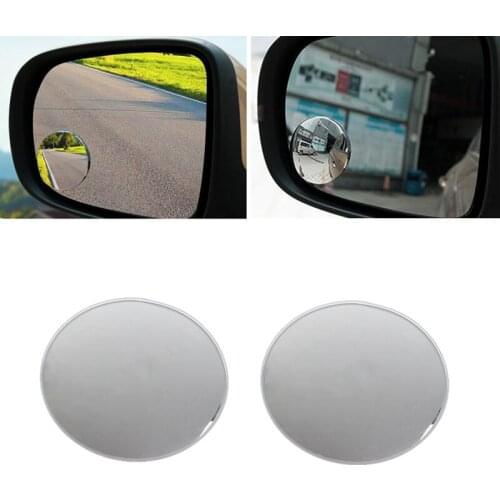 1 Pair 360° Frameless Wide Angle Round Convex Blind Spot Rearview Mirror