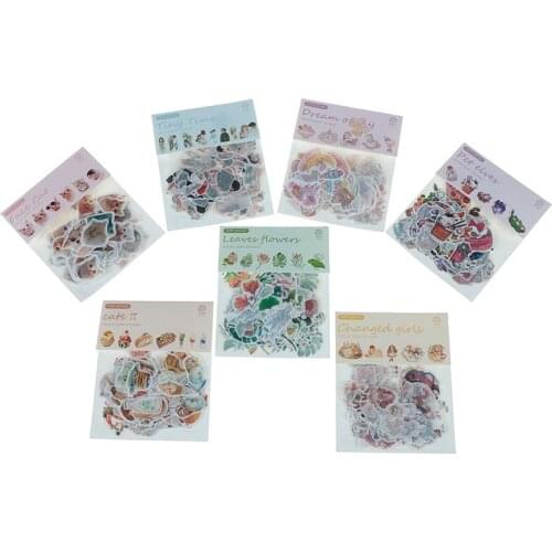 1 pack Cat Flower Diary Stickers Pack Kawaii Scrapbooking Stickers