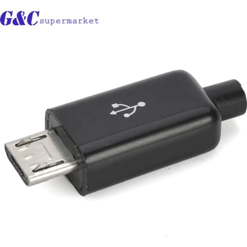 10 micro USB 5PIN soldered male plug connector chargers 5P USB tail charging socket 5 pin black electronics safe to charge