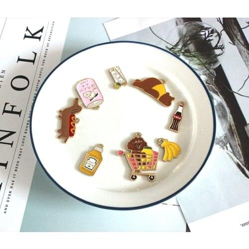 10pcs/pack Handmade cute coke bear soda dog Enamel Charms for Earring Bracelets Brooch DIY Jewelry Making
