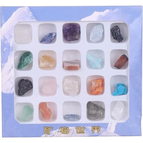 20pcs/box Colorful Raw Fluorite Irregular Agate Energy Stone Natural Crystal Home Decoration Rocks Fossils Mineral Set