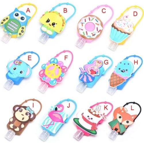 30ML Cartoon Mixed Silicone Bath Baby Shower Hand Sanitizer Bottle Travel Soap Holder Hangable Liquid Dispenser Containers