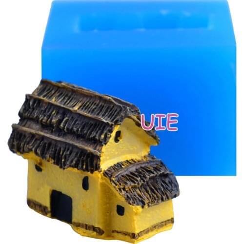 FYL663U 29.2mm x 25.3mm x 26mm 3D House Silicone Mold Fondant Cake Decoration Candy Resin Clay Earrings Necklace Craft Soap