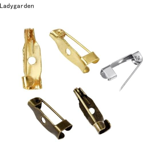 500PCS 15mm Brooch Clip Base Pins Safety Pins Brooch Settings Blank Base for DIY Jewelry Making Supplies Safety Patchwork Pin