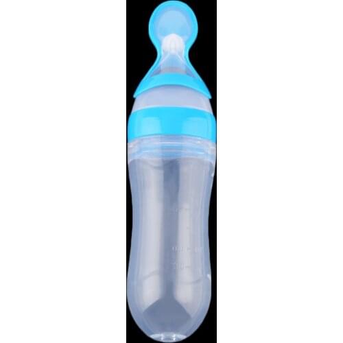 90ml Silicone Baby Infant Spoon Squeeze Bottle With Rice Cereal Kids Feeding Supplement Silica Gel Spoon Weaning Tableware New