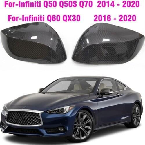 Carbon Fiber Side Rear View Mirror Cover Trim For Infiniti QX30 Q50S Q50 Q60 Q70 2014-2020