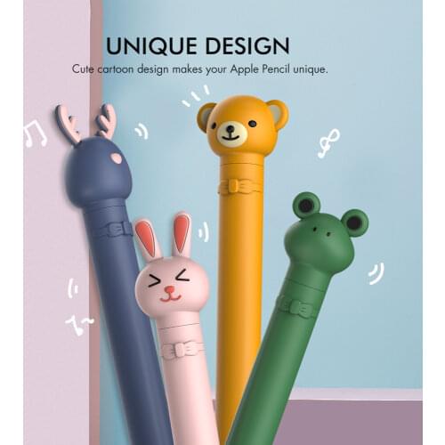 For Apple Pencil 1 Case Tablet Touch Stylus Pen Protective Cover Pouch Portable Pink Bunny 3d cartoon model Silicone Case