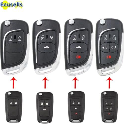 Remote Key Case Fob 2/3/4/5 Button Flip Folding Key Shell for CHEVROLET Cruze Aveo Camaro Equinox Malibu Spark Volt HU100