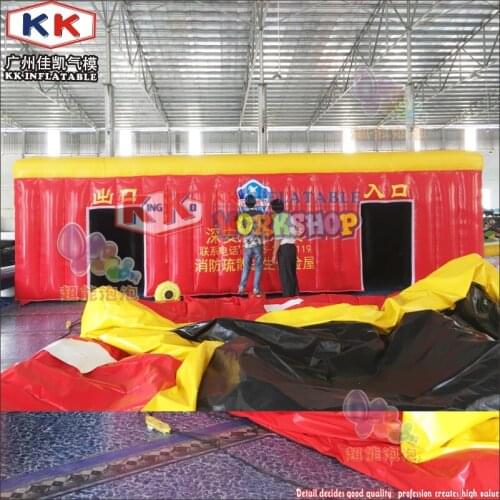 Cheap Sales School Earthquake Fire Disaster Escape Exercise Inflatable Fire Fighting Drill Tent