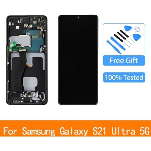 For Samsung Galaxy S21 Ultra 5G Lcd G998F G998F/DS with Frame Display Touch Screen Digitizer For Samsung s21 Ultra LCD G998B LCD