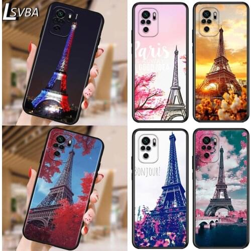 Paris Eiffel Tower for Xiaomi Redmi Note 10 10S 9 9T 9S 9Pro Max 8T 8Pro 8 7 6 5 Pro 5A 4X 4 Soft Black Phone Case