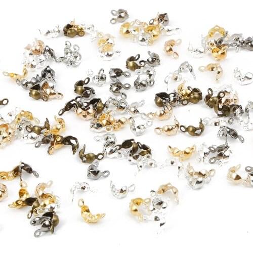 Wholesale 4X7mm 100pcs Connectors Clasp Crimps Beads Ball Chain Connector End Clasp for DIY Necklace Bracelets Jewelry Making