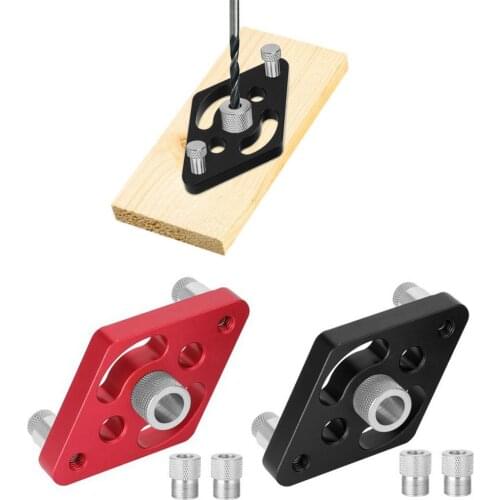 Pocket Hole Jig Aluminum Alloy 6 8 10mm Drilling Locator Wood Dowelling Self Centering Drill Guide Drill Tool Woodworking Tool