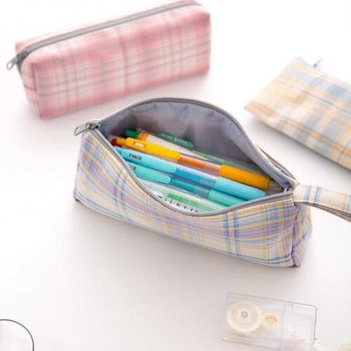 Creative Canvas Pencil Case Simple School Supplies Stationery Storage Pouch