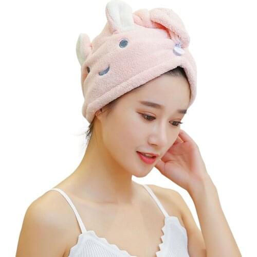Cute Dry Hair Cap Embroidered Dry Hair Towel Microfiber Bath Towel Hair Dry Quick Drying Absorbent Soft Shower Cap Hat Headscarf