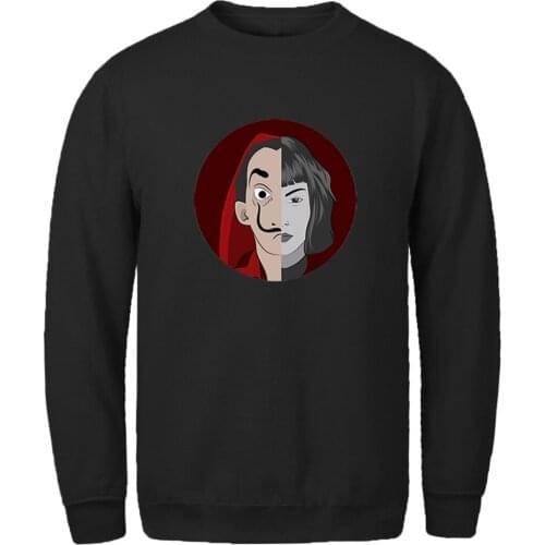 Mens Sweatshirt La casa de papel Harajuku Casual Fleece Hoody Tops Hipster Mans Clothing Long Sleeve Winter Supoleron Hombre