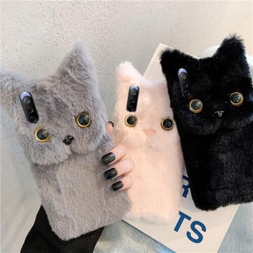 Warm Soft Plush Case Cover For Sony Xperia 10 1 5 III II I L1 L2 L3 L4 Plus Case Sony XA XA1 Ultra Plus XZ Premium Couqe funda