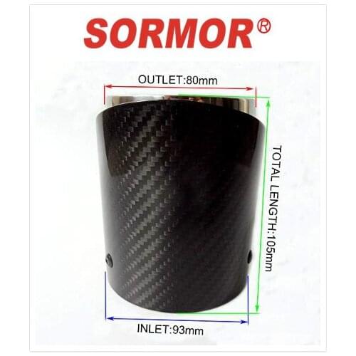 Sormor Glossy Carbon Fiber Exhaust Pipe Muffler Tips for BMW Mini R55,R56,R57,R58,R59,R60,R61