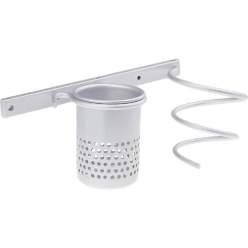 Wall Mount Hair Dryer Holder Spiral Rack Stand Comb Brush Storage Organizer Hanger Aluminum