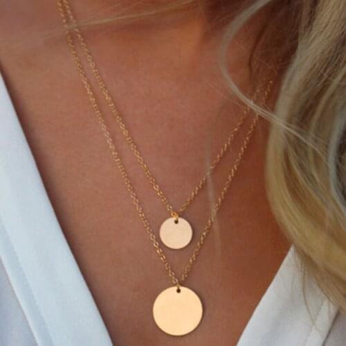 New Necklace 2021 Round Pendant Necklaces for Women Multilayer Chains Necklaces Jewelry Accessories Wholesale Collares