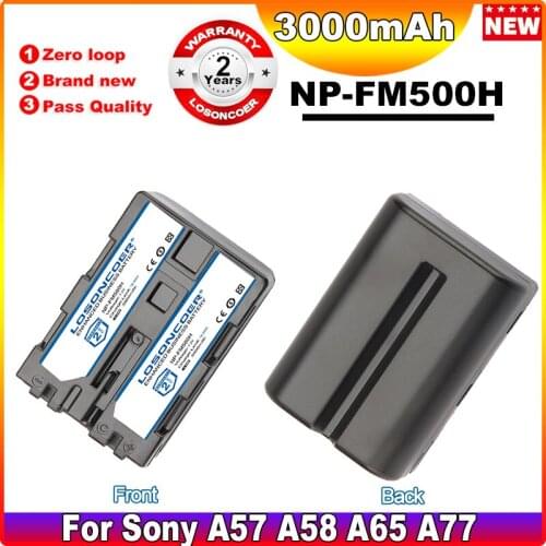 Original LOSONCOER NP-FM500H NP FM500H NPFM500H 3000mAh Camera Battery For Sony A57 A58 A65 A77 A99 A550 A560 A580 L50