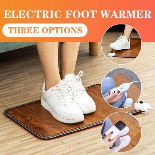 3 Style Adjustable Leather Heating Foot Mat Warmer Electric Heating Feet Leg Warmer Carpet Thermostat Home Office Warming Tools