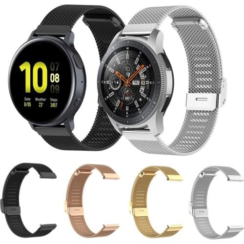 20mm 22mm Watch Band For Samsung Galaxy Watch 46mm 42mm Active2 Gear S3 S2 Gear Sport Metal Stainless Steel Wrist Strap Bracelet