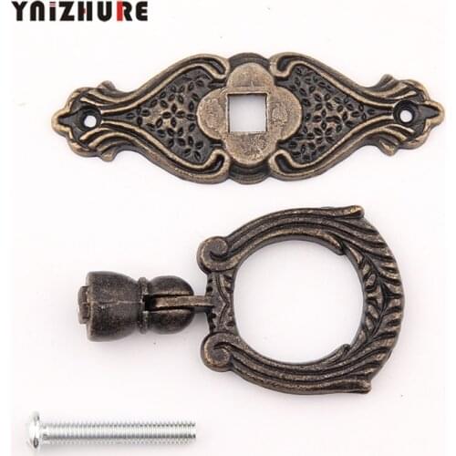Antique Furniture Handles Striped Carved Handle Drawer Door Knobs Jewelry Box Bronze Cabinet Pulls Cupboard Wood