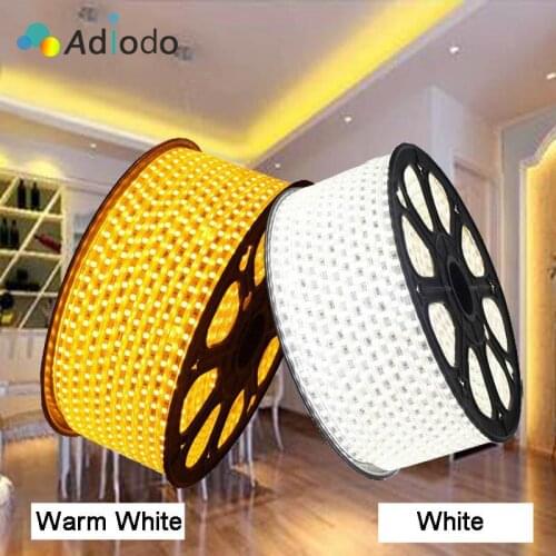 SMD 5050 AC 220V LED Strip Outdoor Waterproof 220V 5050 220 V LED Strip 220V SMD 5050 LED Strip Light 1M 2M 5M 10M 15M 20M 220V