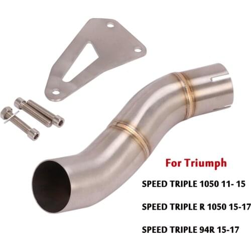 For Triumph Speed Triple 1050 / R 1050 / 94R Motorcycle Exhaust System Mid Link Pipe Slip On Connecting Tube Modified For 51mm