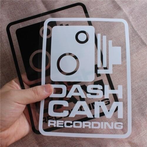1pc Large Dash Cam Recording Car Warning Sticker Styling Window Decals For Toyota mazda Fiat skoda Renault Kia Benz Cruz Subaru