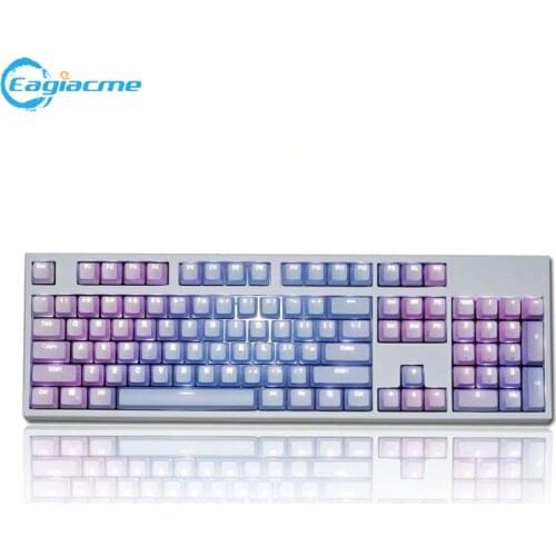 104pcs PBT Dip Dyeing Keycaps for Mechanical Gaming Keyboard Gradient Ramp Colorful Keycaps for IKBC/Cherry