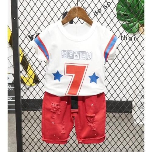 2-6Years Old 2pcs/set Baby Kids Suits Summer Childrens Short Sleeve Short Pants Suit Cotton for Boys and Girls Child Clothing