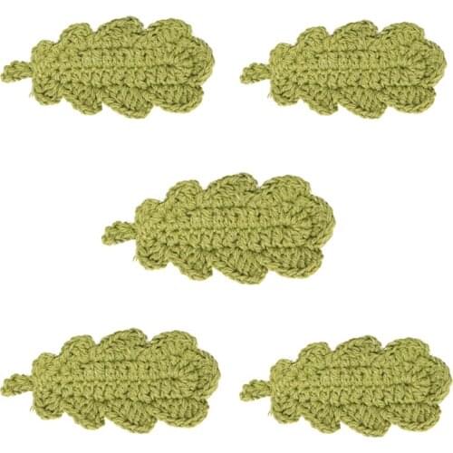 5 Pcs DIY Baby Product Crochet Beads Green Leaves Teether Decor Baby Teether Toy Accessories Gift for Bracelet Baby Pacifier