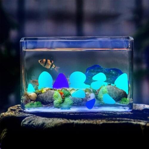 50Pcs/Bag Luminous Stones Polishing Non-radioactive Resin In Dark Decorative Pebbles Outdoor Fish Decor Pebble Rocks Aquarium
