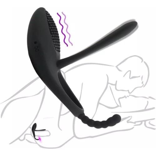7 Speed G-spot Vibrator Silicone Anal Vagina Stimulation Cock Ring Delay Ejaculation Vibrating Penis Sex Toys Erection Sperm