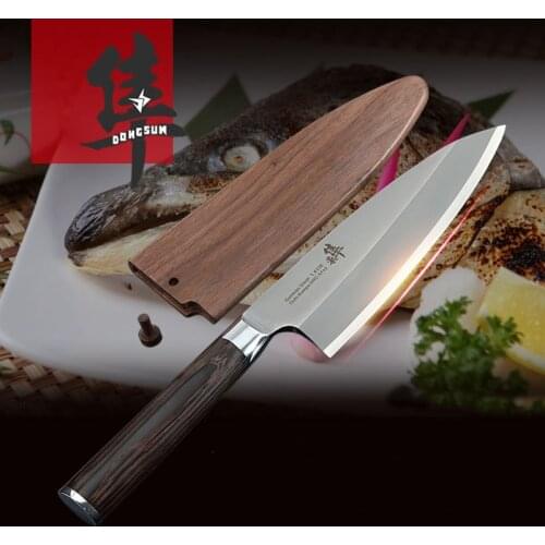 Free Shipping Liang Da Stainless Steel Kitchen Sashimi Salmon Knife Chef Raw Fish Fillet Knife Sashayed Cooking knives For Gift