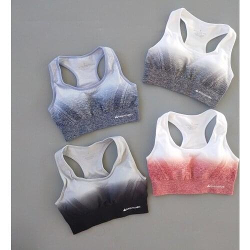 Seamless Sports Bra Support Running Racerback Yoga Clothing Bra Vest Type Brassiere Sport Woman Fitness Bra Top Activewear