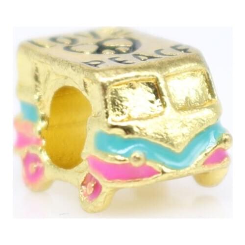 Gold color Big Hole Beads Chunky Charm Bead Charms Bracelets jewelry bijoux bracciale bisuteria ENM467