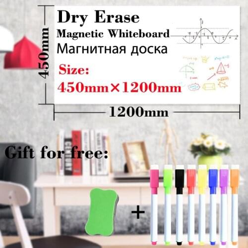 Wall Board Whiteboard Magnetic Dry Erase White Board Soft Fridge Stickers Kitchen Office Child Draw Message Board 450MM*1200MM