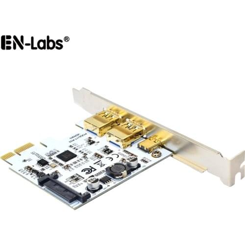 En-Labs USB 3.1 GEN 1(5Gbps)Type-C + 2 USB 3.0 Type-A PCI-e Express Card Desktop PCI Express Add On Card Adapter,Power by SATA
