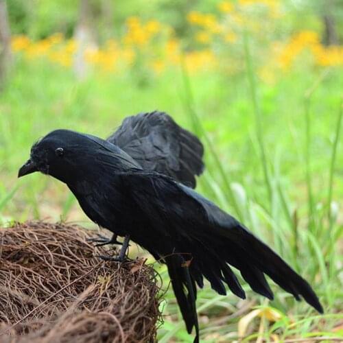 Artificial Crow Black Bird Raven Prop Decor For Halloween Event Day Decoration Supplies Bar Ghosts Display Gift Party