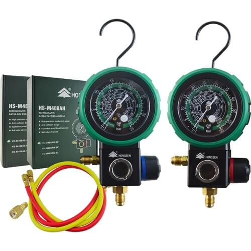 High pressure and low pressure Air conditioning refrigerant fluoridize gauge table R32 R410 R22 liquid meter gauge