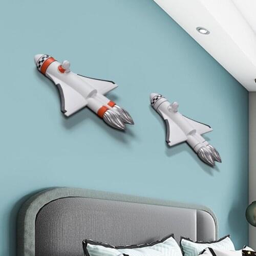 Space Rocket Creative Wall Decoration Pendant Living Room Dining Room Childrens Room Bedroom Background Wall Hanging Decoration