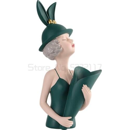 Creative flower girl decorations household ornaments porch crafts housewarming birthday girl gift decorations