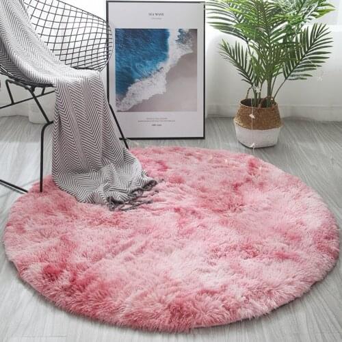 Ins Round Carpet Bedroom Nordic Simple Household Thickening Computer Chair Rug Modern Hanging Basket Cloakroom Gradient Mat